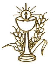 stickers dorés de communion pour décoration : calice hostie et épis de ble